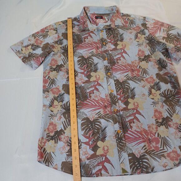 Untuckit Shirt Mens XL Tall Slim Desisto Floral Hawaiian Button Up Vacation - Picture 12 of 13